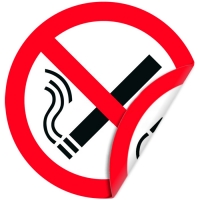 Наклейка 100 мм (Курение запрещено двухсторонняя)