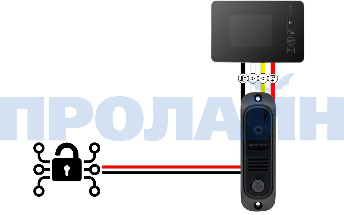 Комплект 4,3" LCD цветного видеодомофона Proline DF-KIT438U