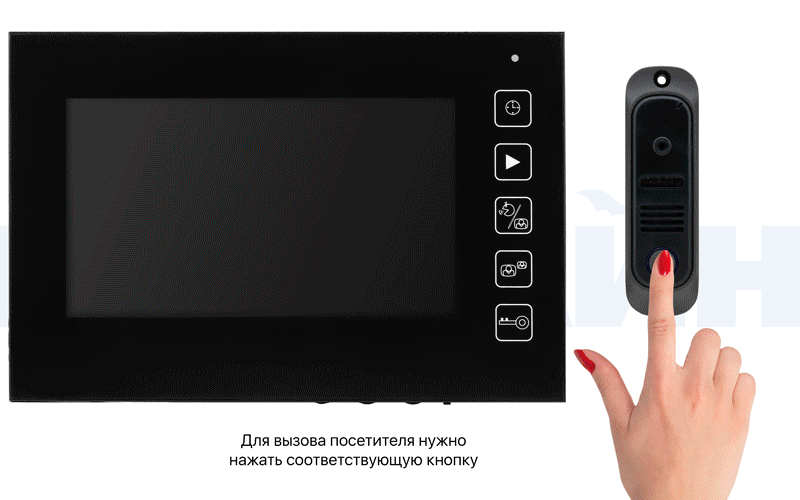 Комплект 7" LCD цветного видеодомофона Proline DF-KIT728U
