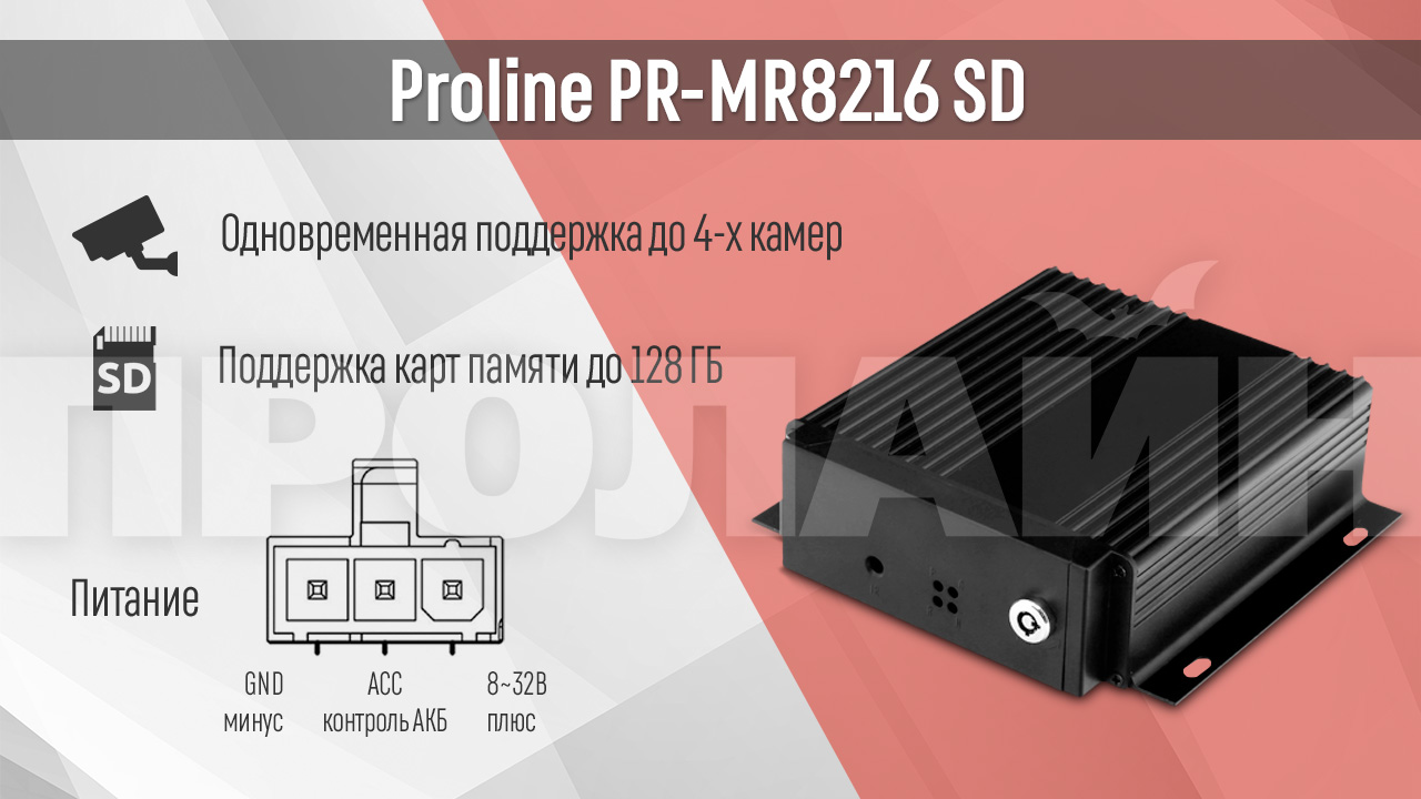 Автомобильный Видеорегистратор Proline PR-MR8216 SD - Купить По.