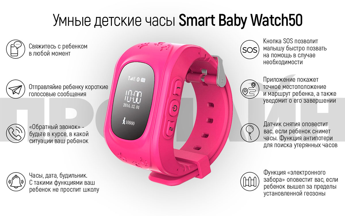 Умные детские часы с GPS Smart Baby Watch Q50 Black