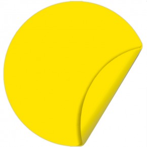 Наклейка 100 мм (Желтый круг двухсторонняя)